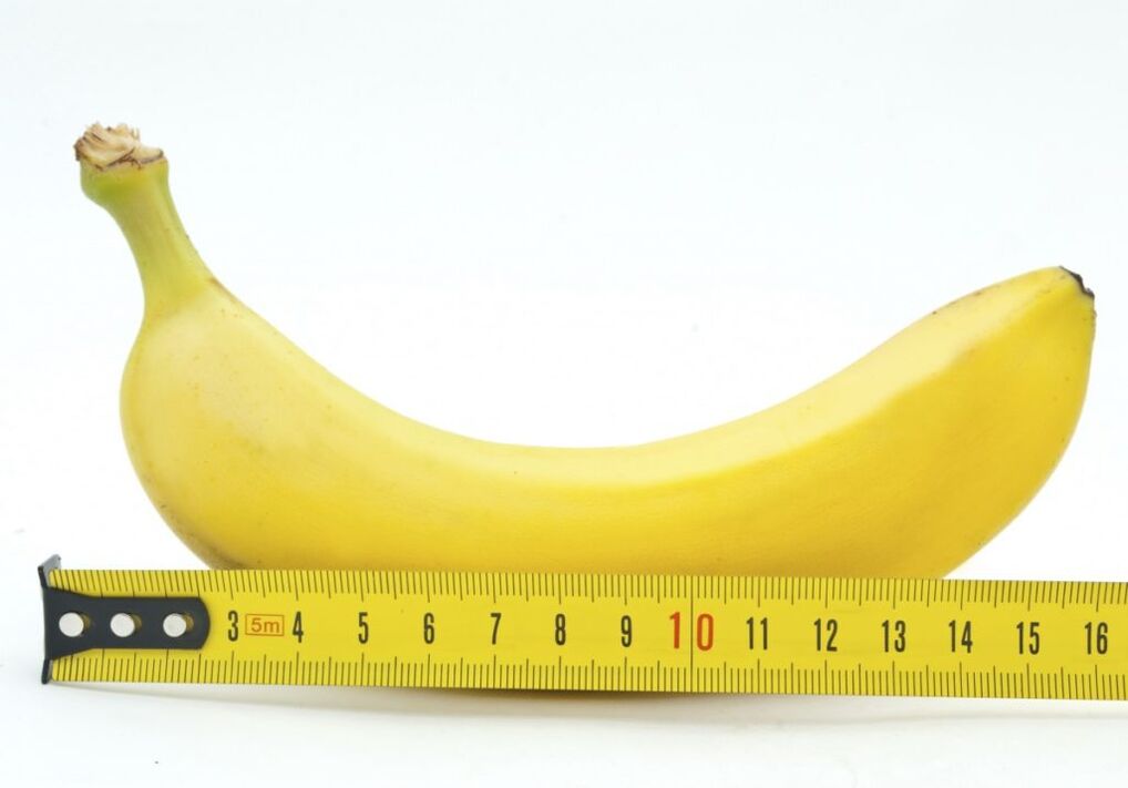 The banana measurement symbolizes the penis measurement after the enlargement surgery