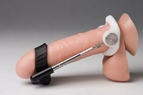 The extender mechanically increases the size of the penis